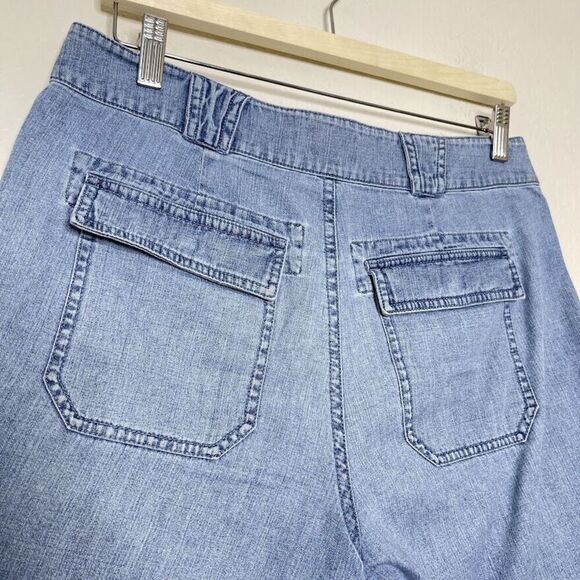 J. Crew Shorts Size 4 Cargo Denim Lightweight Blue Cuffed 6" Inseam Utility Flat - Picture 11 of 12